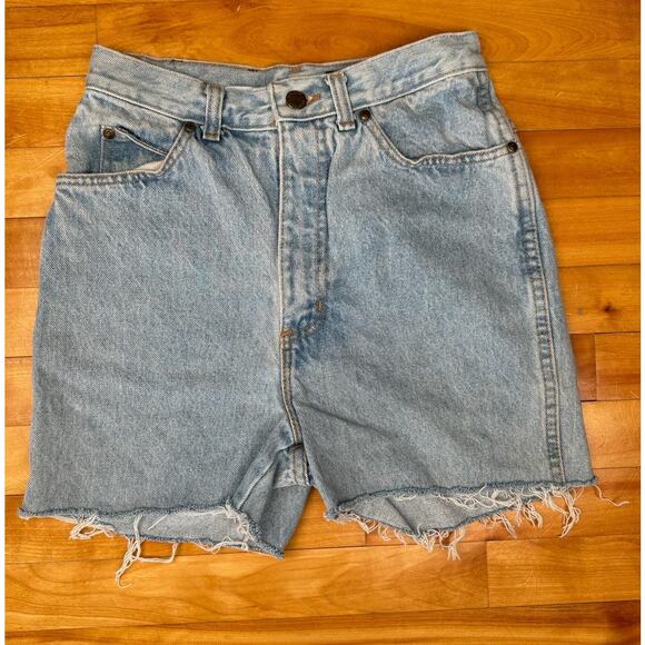 Vintage 80s Jean Shorts, High Rise Light Wash Cutoffs, Geoffrey Hunter 24"W, 0-2 - Picture 1 of 10